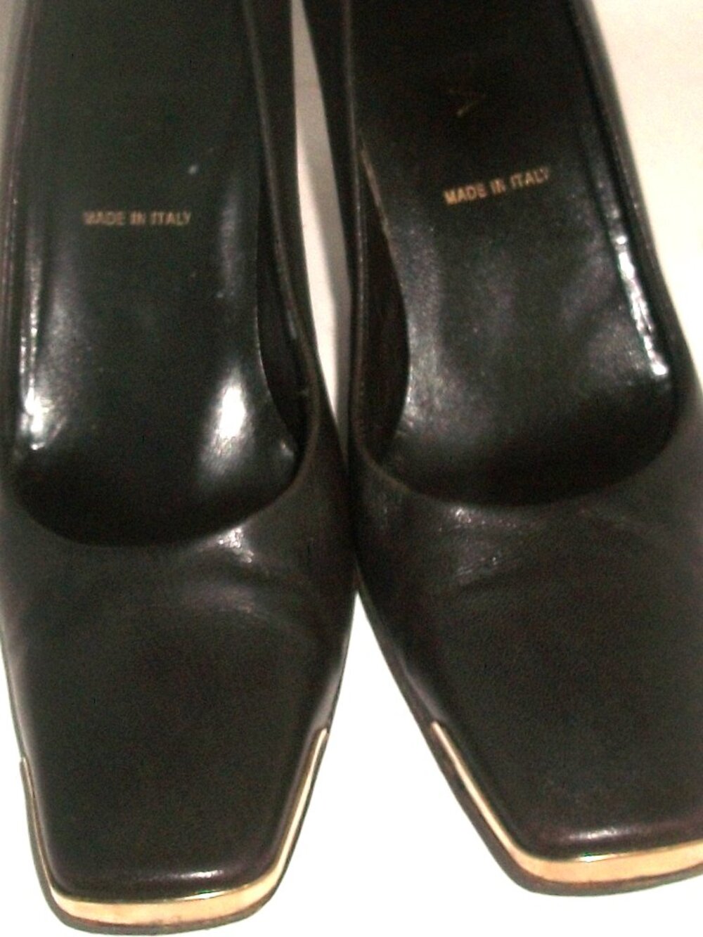 ESCADA Vtg 90's Chocolate Brown Leather SquareToe Pumps